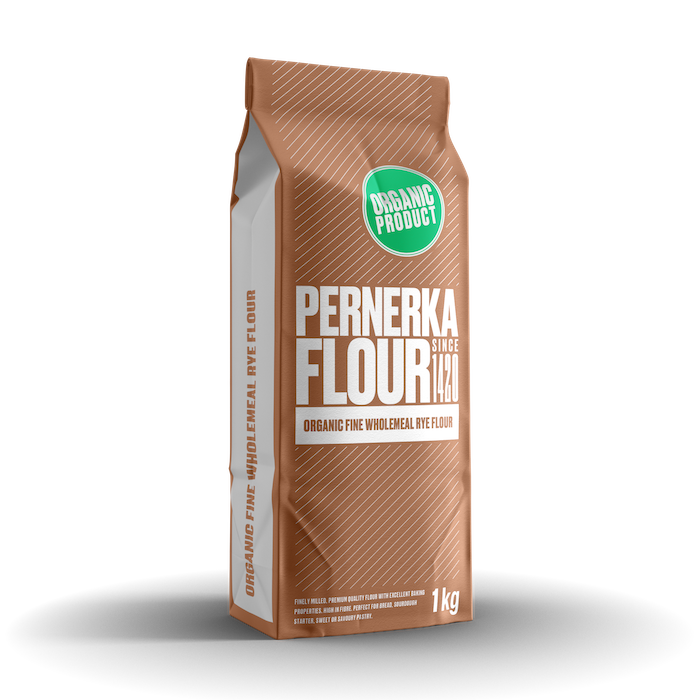 Fine wholemeal rye flour can be used for baking bread, preparing sourdough starter or in gingerbread dough.
